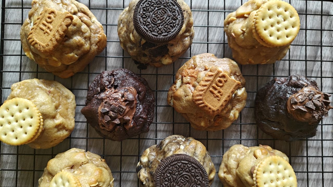 Handcrafted organic cookies on a linen cloth